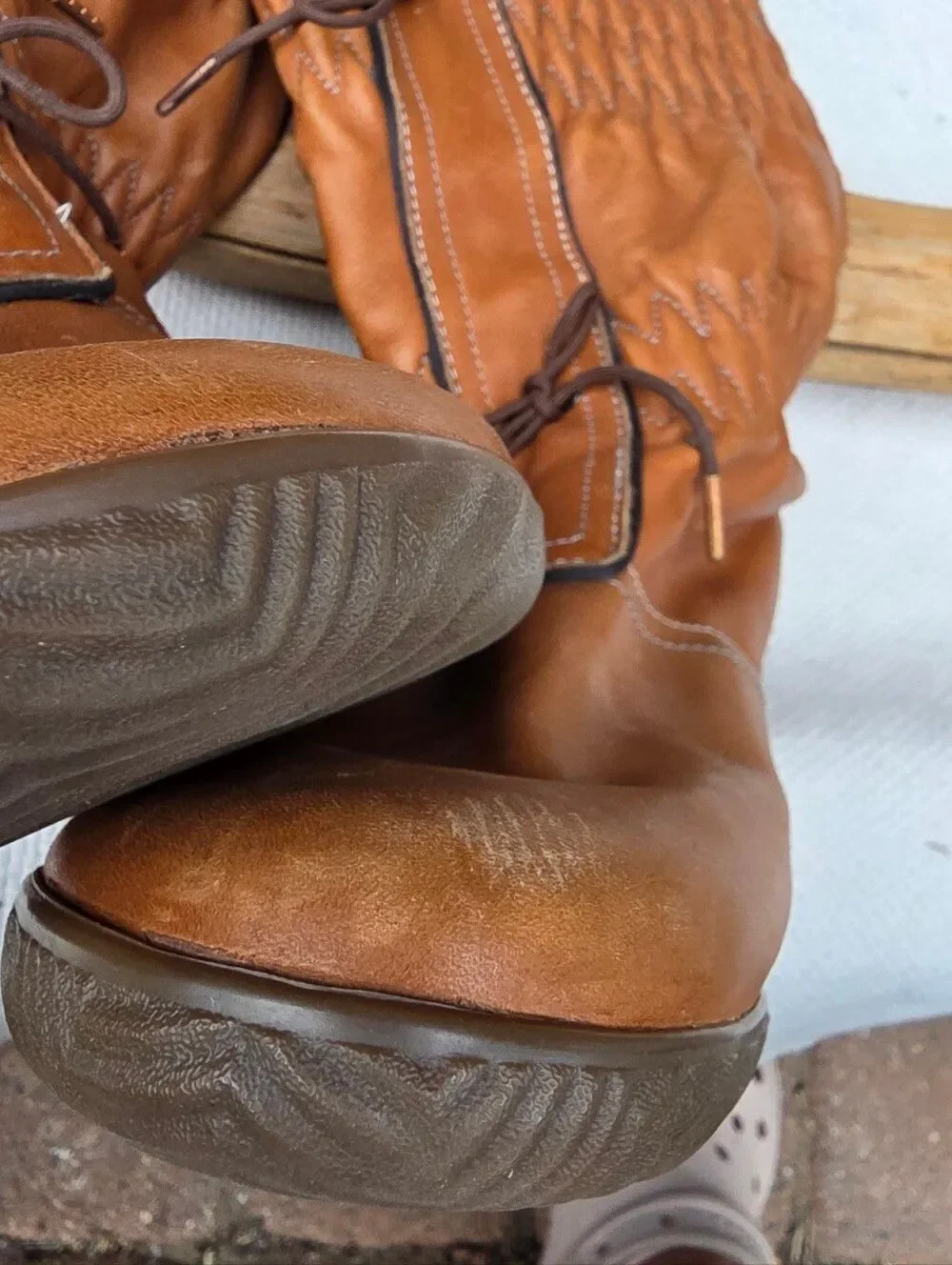 Sorel Firenze tall leather boots tobacco